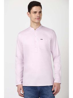 Peter England - Men Pink Solid Slim Fit Casual Kurta
