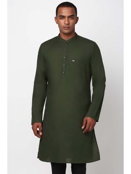 Peter England - Men Olive Solid Festive Kurta