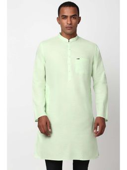 Peter England - Men Green Solid Festive Kurta