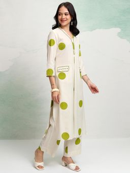 VISHUDH - Women Green Polka Dots Co-ord (Set of 2)