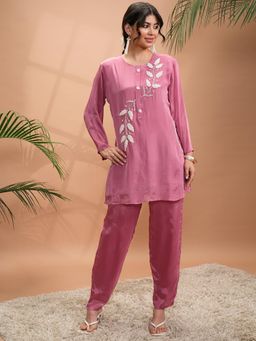 VISHUDH - Women Pink Embroidered Co-ord (Set of 2)