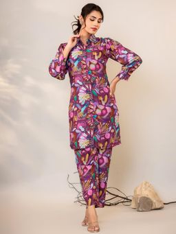 VISHUDH - Women Purple Floral Co-ord (Set of 2)