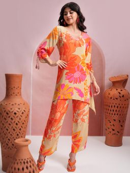 VISHUDH - Women Pink Floral Co-ord (Set of 2)
