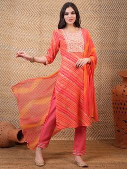 VISHUDH - Women Multi-Color Printed Kurta with Pant & Dupatta (Set of 3)