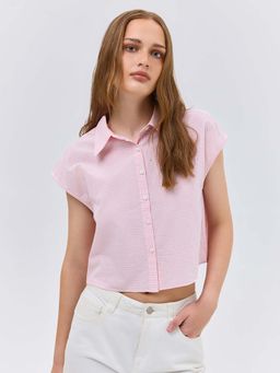 Cover Story - Pink Check Relaxed Shirt