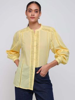 Cover Story - Yellow Cutwork Shirt