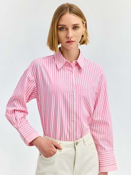 Cover Story - Pink Stripe Relaxed Shirt