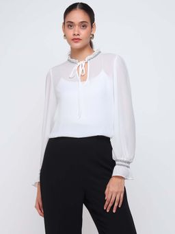Cover Story - White Long Sleeves Top