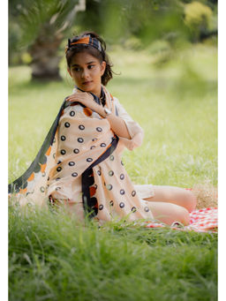 Thee Modern Roots - Women Lotus Garden Silk Stole Cream