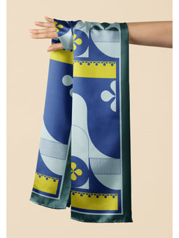 Thee Modern Roots - Women River Run Ripple Silk Stole Navy Blue