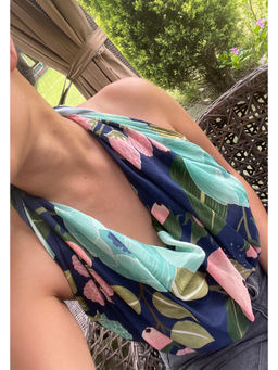 Thee Modern Roots - Women Beryllioses Cotton Scarf Navy Blue