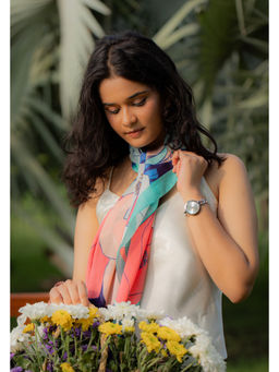 Thee Modern Roots - Women Blossom Breeze Cotton Scarf Blue