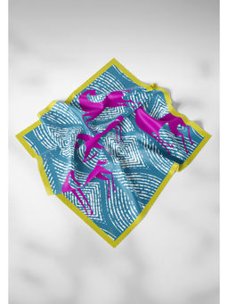 Thee Modern Roots - Women Winding Willow Path Silk Scarf Blue