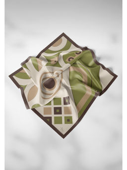 Thee Modern Roots - Women Starry Night Tendril Silk Scarf Olive