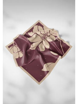 Thee Modern Roots - Women Petal Unfurling Silk Scarf Burgundy