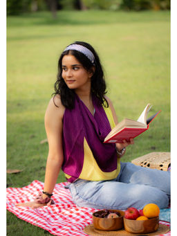 Thee Modern Roots - Women Blue Mirage Silk Scarf Purple