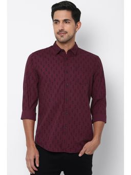 Allen Solly - Men Printed Maroon Shirt