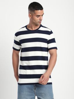 R&B - Stripes Regular Men T-shirt - Navy Blue