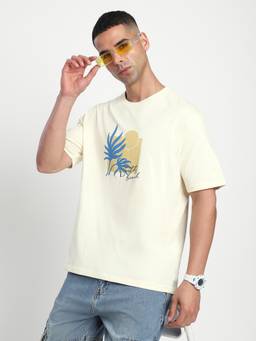 R&B - Graphic Print Relaxed Men T-shirt - Yellow