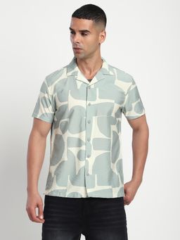 R&B - Abstract Relaxed Men Shirt - Green