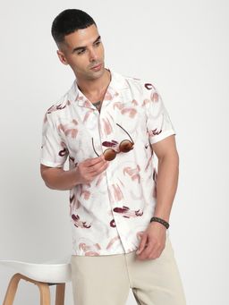 R&B - Abstract Relaxed Men Shirt - Ivory