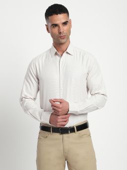 R&B - Texture Slim Men Shirt - Cream