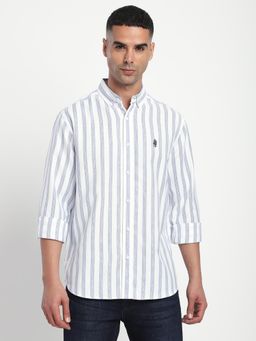 R&B - Stripe Regular Men Shirt - Blue