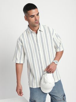 R&B - Stripes Regular Men Shirt - Cream