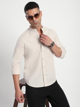 R&B - Solid Slim Men Shirt - Beige