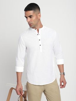 R&B - Solid Slim Men Shirt - White