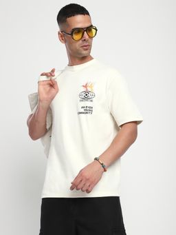 R&B - Graphic Relaxed Men T-shirt - Cream