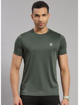 Rock.it - Men Olive Solid T-shirt