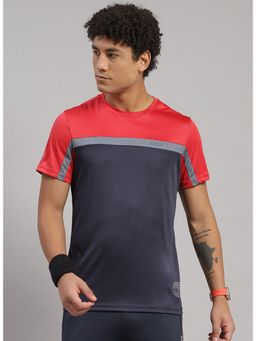 Rock.it - Men Navy Blue Solid T-shirt