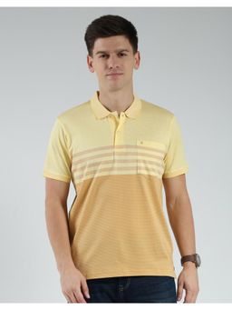 Monte Carlo - Men's Striped Collar Neck T-shirt - Yellow