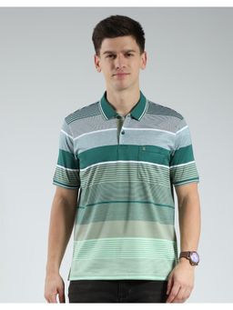 Monte Carlo - Men's Striped Collar Neck T-shirt - Green