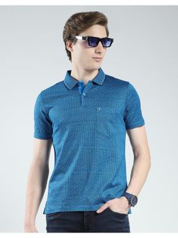 Monte Carlo - Men Teal Collar Neck T-shirt