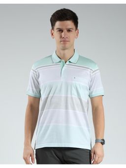 Monte Carlo - Men's Striped Collar Neck T-shirt - Green