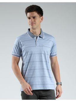 Monte Carlo - Men's Striped Collar Neck T-shirt - Blue