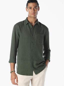 Jack & Jones - Men Regular Fit Green Shirt