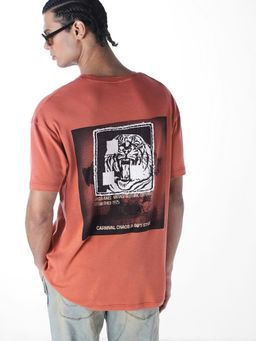 Jack & Jones - Men Oversized Orange T-shirt