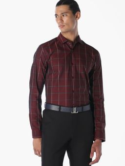 Jack & Jones - Men Slim Fit Maroon Shirt