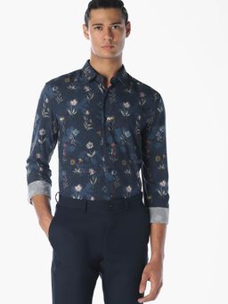Jack & Jones - Men Slim Fit Navy Blue Shirt
