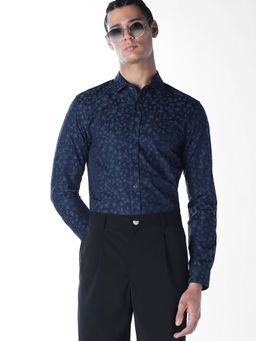 Jack & Jones - Men Slim Fit Navy Blue Shirt