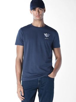 Jack & Jones - Men Regular Fit Blue T-shirt
