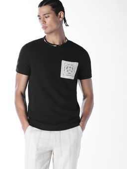Jack & Jones - Men Regular Fit Black T-shirt