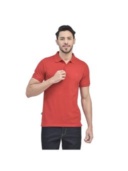 WOODLAND - Casualwear Cotton Polyester Red Polo T-shirts For Mens