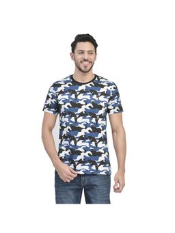 WOODLAND - Casualwear Cotton Polyester Blue T-shirt For Mens