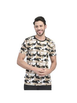WOODLAND - Casualwear Cotton Polyester Khaki T-shirt For Mens