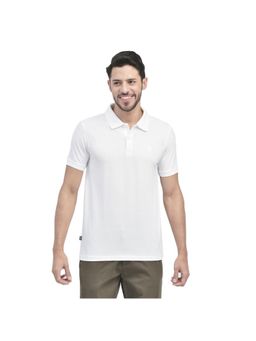 WOODLAND - Casualwear Cotton Polyester White Polo T-shirts For Mens