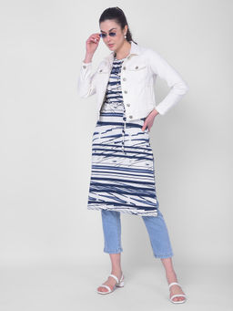 CRIMSOUNE CLUB - Women's White Printed Knee length